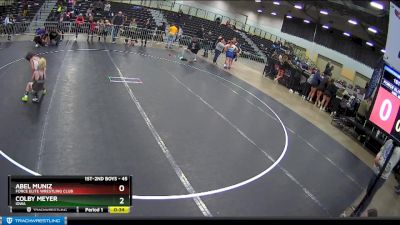 45 lbs Semifinal - Colby Meyer, Iowa vs Abel Muniz, Force Elite Wrestling Club