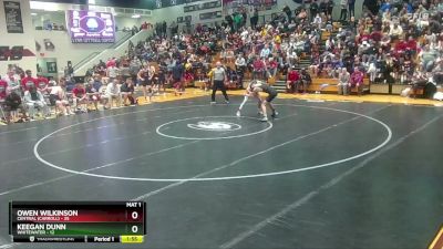 132 lbs Round 1 (16 Team) - Owen Wilkinson, Central (Carroll) vs Keegan Dunn, Whitewater