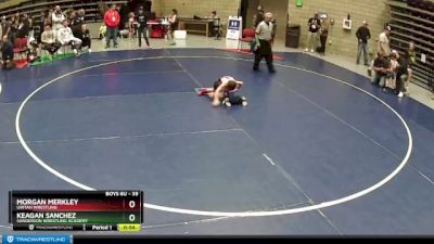 39 lbs Cons. Round 5 - Keagan Sanchez, Sanderson Wrestling Academy vs Morgan Merkley, Uintah Wrestling