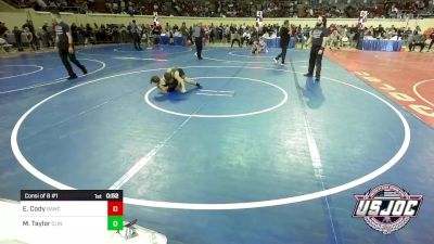 75 lbs Consi Of 8 #1 - Easton Cody, Broken Arrow Wrestling Club vs Maverick Taylor, Clinton Youth Wrestling