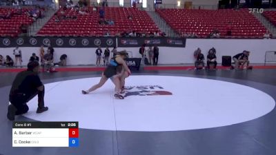 65 kg Cons 8 #1 - Aspen Barber, Army (WCAP) vs Celina Cooke, Colorado Mesa Wrestling Club