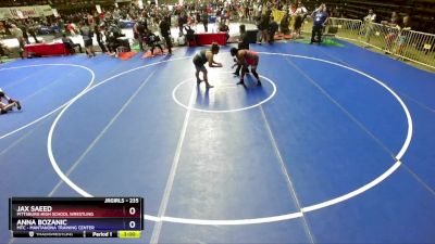 235 lbs Quarterfinal - Jax Saeed, Pittsburg High School Wrestling vs Anna Bozanic, MTC - MANTANONA TRAINING CENTER