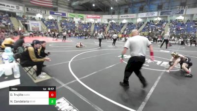 74 lbs Consi Of 8 #2 - Diesel Trujillo, Duran Elite vs Nathaniel Candelaria, Bear Creek Junior Wrestling Club