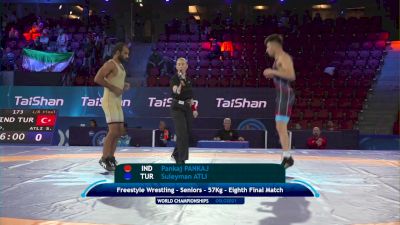 57 kg Round Of 16 - Pankaj Pankaj, India vs Suleyman Atli, Turkey