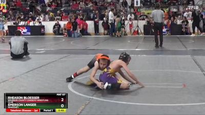 73 lbs Cons. Round 1 - Emerson Langer, Wakeeney vs Rheason Bloesser, Bourbon County Cowboys Wrestling Club