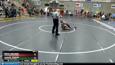 125 lbs Champ. Round 1 - SAMUEL KOHLER, Chugiak High School vs Rovic Ubungen, Eagle River High School