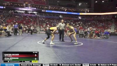 1A-145 lbs Quarterfinal - Ryan Brennan, Emmetsburg vs Karter Decker, MFL MarMac