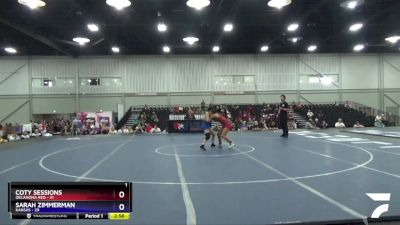 112 lbs Round 5 (6 Team) - Coty Sessions, Oklahoma Red vs Sarah Zimmerman, Kansas