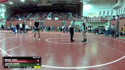 138 lbs Champ. Round 2 - Ashton Goney, Cowan Wrestling Club vs Brock Todd, Columbus North Wrestling Club