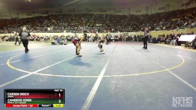 6A-120 lbs Cons. Round 1 - Cameron Kiser, Ponca City Senior vs Carsen Reich, Jenks