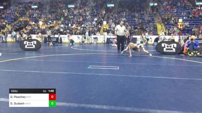 65 lbs Round Of 16 - Duke Peachey, Mifflin County vs Dylan Dudash, West Middlesex