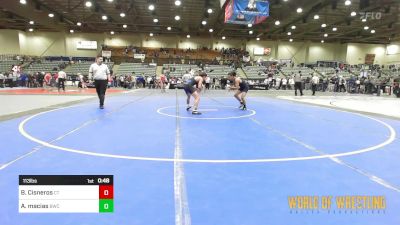 113 lbs Consi Of 8 #1 - Bobby Cisneros, Central vs Aulani Macias, BULLDOG WRESTLING CLUB