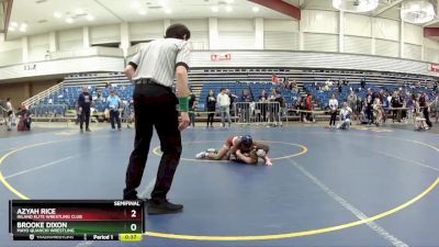 81 lbs Semifinal - Azyah Rice, Inland Elite Wrestling Club vs Brooke Dixon, Mayo Quanchi Wrestling