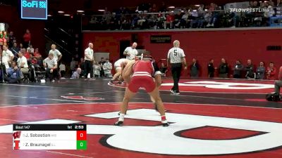 184 lbs Consolation - Johnny Sebastian, Wisconsin vs Zac Braunagel, Illinois