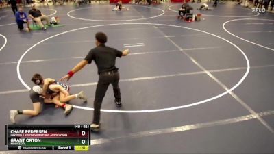 92 lbs Champ. Round 1 - Chase Pedersen, Lakeville Youth Wrestling Association vs Grant Orton, Minnesota