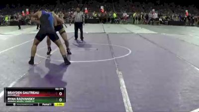 D2-175 lbs Quarterfinal - Brayden Gautreau, Gaylord HS vs Ryan Radvansky, Warren Woods-Tower HS