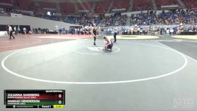 4A/3A/2A/1A Girls 155 Quarterfinal - Hannah Henderson, Harrisburg Girls vs Julianna Sandberg, Baker/Powder Valley Girls