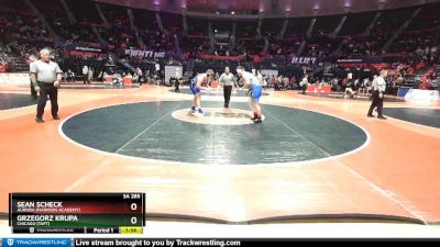 3A 285 lbs Champ. Round 1 - Sean Scheck, Aurora (Marmion Academy) vs Grzegorz Krupa, Chicago (Taft)