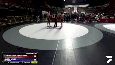 125 lbs 1st Place Match - Cuauhtemoc Cervantes, Glenwood Wrestling Club B vs Garth Wara, California