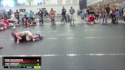 88 lbs Round 9 (10 Team) - Gage Richardson, Florida Scorpions Gold vs Toby Bernash, U2 Upstate Uprising