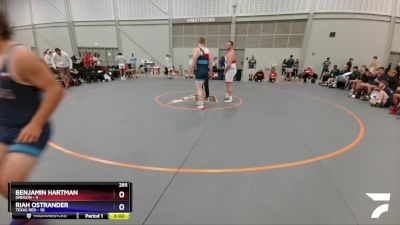 285 lbs Round 1 (8 Team) - Benjamin Hartman, Oregon vs Riah Ostrander, Texas Red