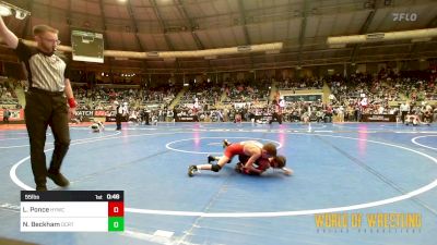 55 lbs Round Of 32 - Logan Ponce, Hilldale Youth Wrestling Club vs Nathan Beckham, OCRTC