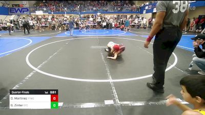 64 lbs Quarterfinal - Deagen Martinez, Team Tulsa Wrestling Club vs Grady Zinter, Owasso Takedown Club