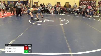 95 lbs Rr Rnd 1 - Teo Triscaro, Louisville WC K-8 vs Tristan Snyder, Lake WC K-8