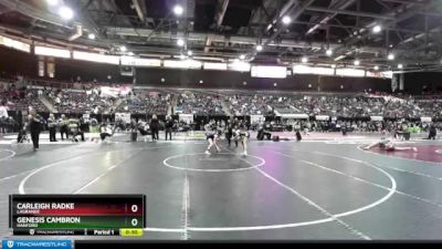 100 lbs Cons. Round 5 - Carleigh Radke, LaGrande vs Genesis Cambron, Hanford