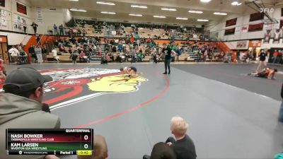 53 lbs Quarterfinal - Nash Bowker, Thermopolis Wrestling Club vs Kam Larsen, Riverton USA Wrestling