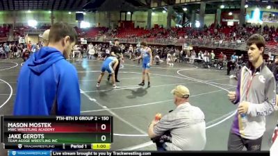 150 lbs Quarterfinal - Mason Mostek, MWC Wrestling Academy vs Jake Gerdts, Team Agoge Wrestling Inc