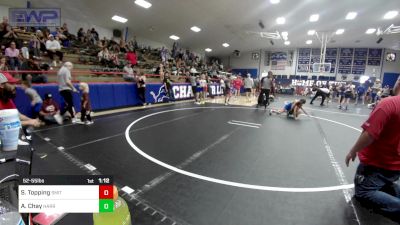 52-55 lbs Rr Rnd 3 - Stetson Topping, Smith Wrestling Academy vs Adalena Chay, Harrah Little League Wrestling