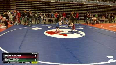 43 lbs Quarterfinal - Rhylee Goolsbey, Powell Wrestling Club vs Bennett Booth, Windy City Wrestlers