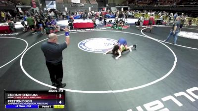 215 lbs Cons. Round 3 - Zachary Sendejas, Righetti High School Wrestling vs Preston Dixon, Junipero Serra High School Wrestling