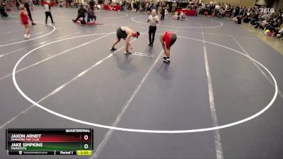 250 lbs Quarterfinal - Jake Simpkins, Minnesota vs Jaxon Arndt, Shakopee Mat Club