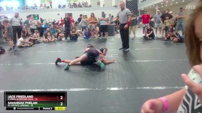 72 lbs Round 9 (10 Team) - Jack Friedland, Florida Scorpions Gold vs Savannah Phelan, U2 Upstate Uprising