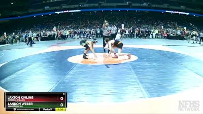 D4-106 lbs Cons. Round 1 - Landon Weber, Manistique HS vs Jaxton Kimling, Hudson Area HS