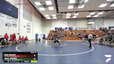 157 lbs Semis & 3rd Wb (16 Team) - Nick Dehart, Fresno City College vs Kenji Jimenez, College Of The Redwoods