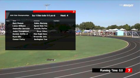 Youth Boys' 110m Hurdles, Prelims 4 - Age 15-16