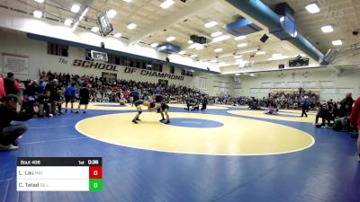 116 lbs Consi Of 16 #1 - Logan Lau, Mid Pacific Institute (HI) vs Caleb Tatad, De La Salle