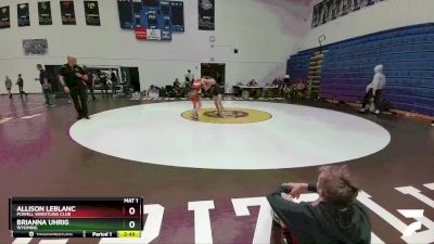 112 lbs Semifinal - Allison LeBlanc, Powell Wrestling Club vs Brianna Uhrig, Wyoming