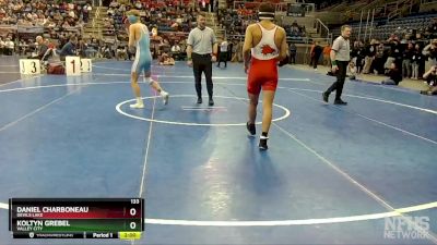 133 lbs Quarterfinal - Koltyn Grebel, Valley City vs Daniel Charboneau, Devils Lake