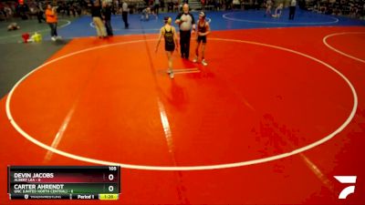 105 lbs Semis (4 Team) - Devin Jacobs, Albert Lea vs Carter Ahrendt, UNC (United North Central)