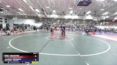 136 lbs Cons. Round 2 - Emily Neumann, Central Methodist University vs Jacinda Espinosa, Unattached - Missouri