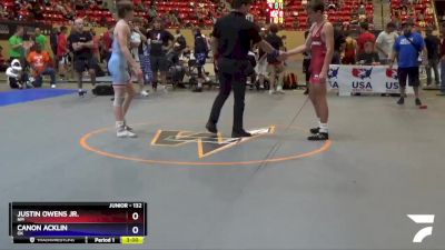 132 lbs Champ. Round 1 - Justin Owens Jr., NM vs Canon Acklin, OK