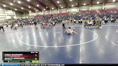 97 lbs Cons. Round 5 - Steele Woodward, Wasatch Wrestling Club vs Braelyn Arredondo, Unattached