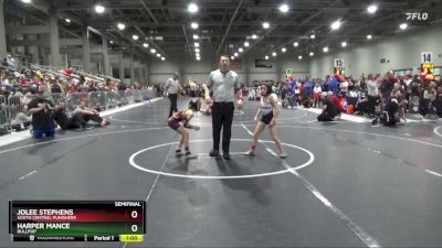 55 lbs Semifinal - Harper Mance, Bullpup vs Jolee Stephens, South Central Punishers