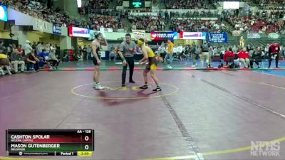 AA - 126 lbs Quarterfinal - Cashton Spolar, Helena Capital vs Mason Gutenberger, Belgrade