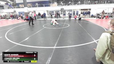 116 lbs Quarterfinal - Connor Nielsen, Clinic Wrestling FXBG vs Donte Warner, Prince George Youth Wrestling