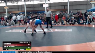 85 lbs Cons. Round 1 - Isaiah Deleon, Nyssa vs Max Fries, East Minico Middle School